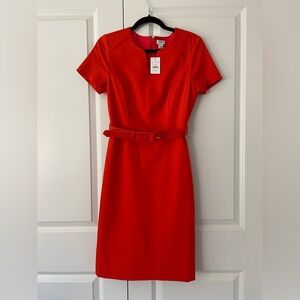 J Crew Belted Red/ Orange Dress Size 4